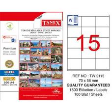 Tanex Laser Etiket TW 2115 70 x 56 mm